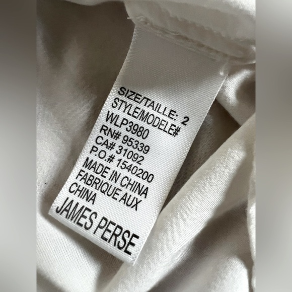 James Perse White Contrast Collar Blouse - Picture 7 of 8